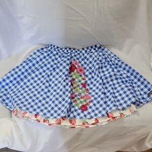 Matilda Jane Blue and White Skater Skirt with Ruffled Hem